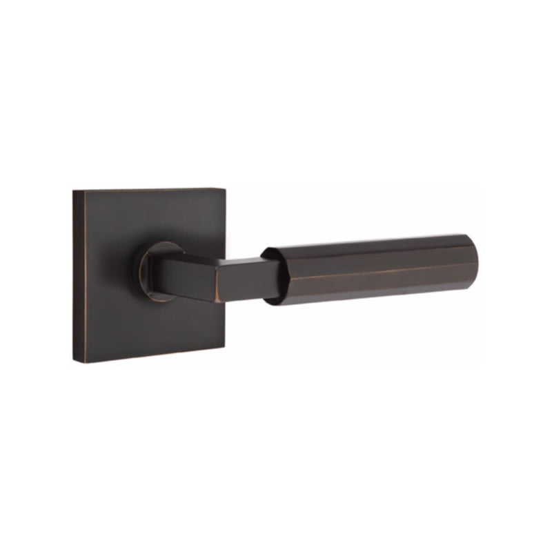 Emtek Select L-Square Faceted Lever Concealed Screws with Square Rosette