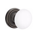 Emtek Brass Rosette Ice White Knob Concealed Screws With Regular Rosette