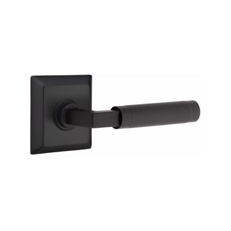 Emtek Select L-Square Knurled Lever with Quincy Rosette