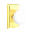 Emtek Brass Rosette Ice White Knob With Rectangular Rosette