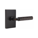 Emtek Select R-BAR Hammered Lever with Modern Rectangular Rosette