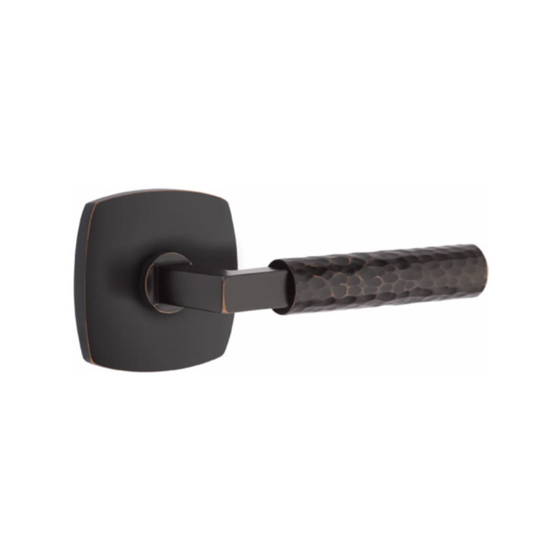 Emtek Select L-Square Hammered Lever with Urban Modern Rosette