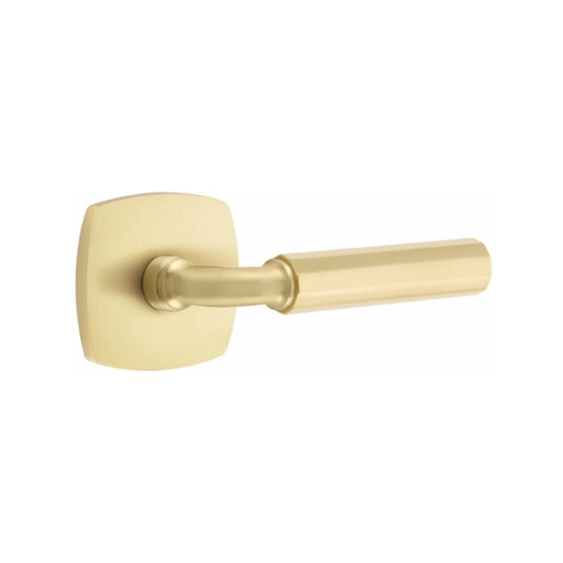 Emtek Select R-BAR Faceted Lever Concealed Screws with Urban Modern Rosette