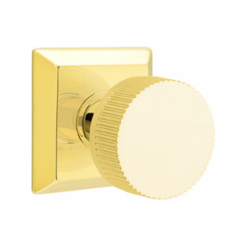Emtek Select Conical Straight Knurled Concealed Screws Knob with Quincy Rosette