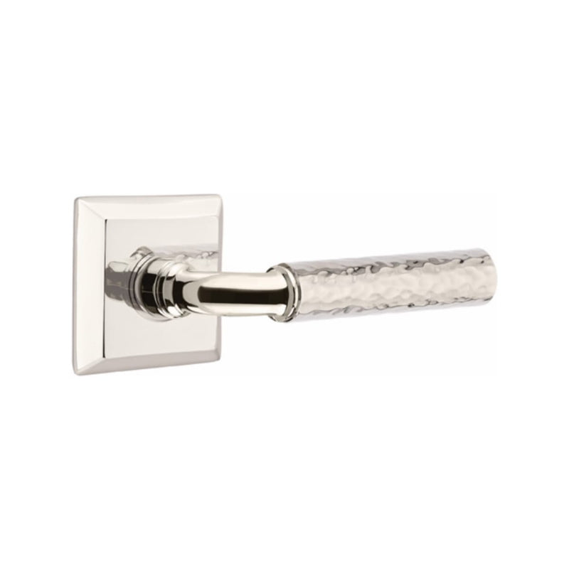 Emtek Select R-BAR Hammered Lever with Quincy Rosette