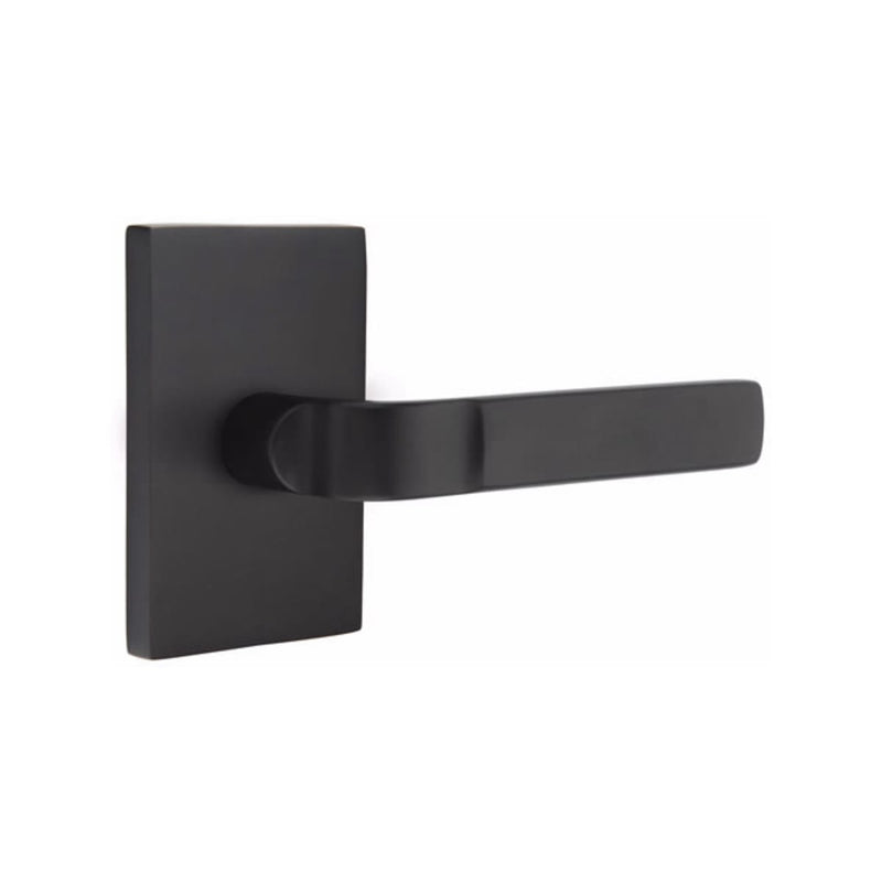 EMTEK Aston Lever with Modern Rectangular Rosette