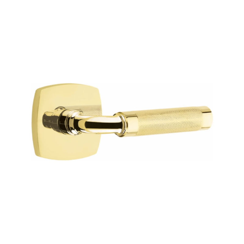 Emtek Select R-BAR Knurled Lever Concealed Screws  with Urban Modern Rosette