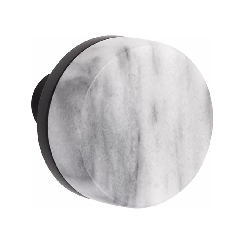 Emtek F20 Function Mormont Mortise Handleset with Select Conical White Marble Knob