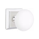 Emtek Brass Rosette Ice White Knob With Quincy Rosette