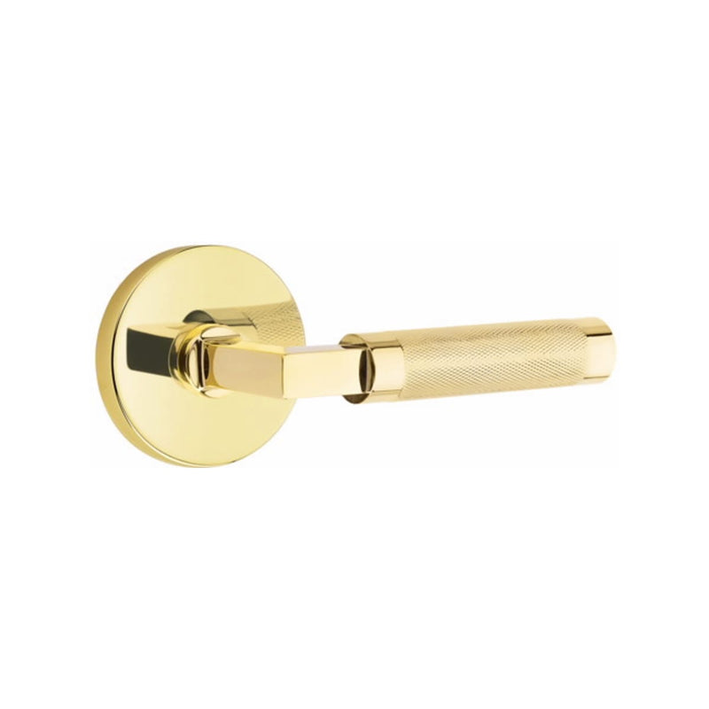 Emtek Select L-Square Knurled Lever Concealed Screws with Disk Rosette
