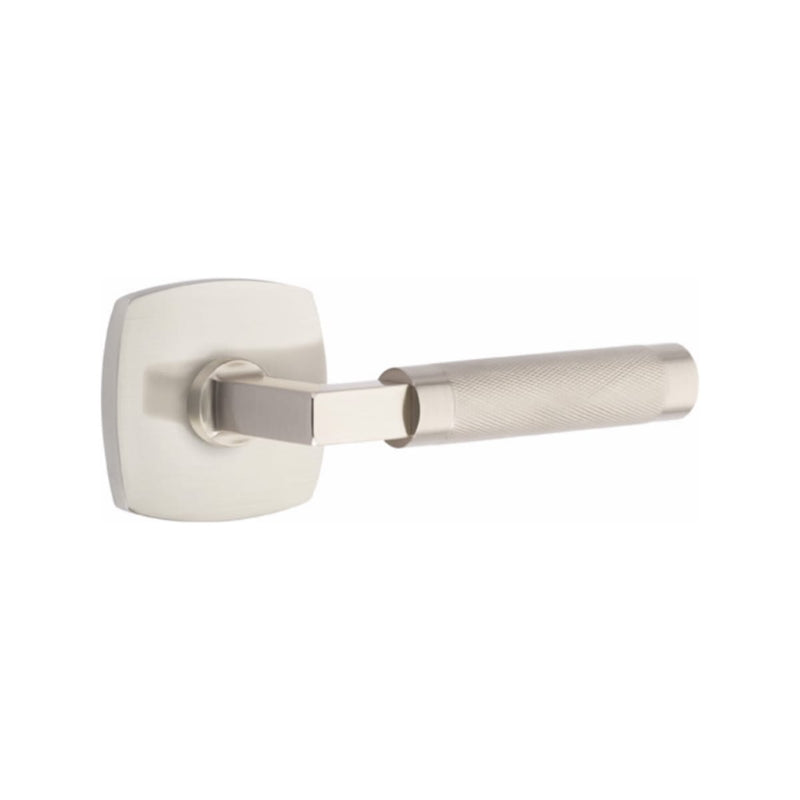 Emtek Select L-Square Knurled Lever with Urban Modern Rosette