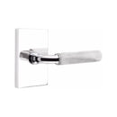 Emtek Select R-BAR White Marble Lever with Modern Rectangular Rosette