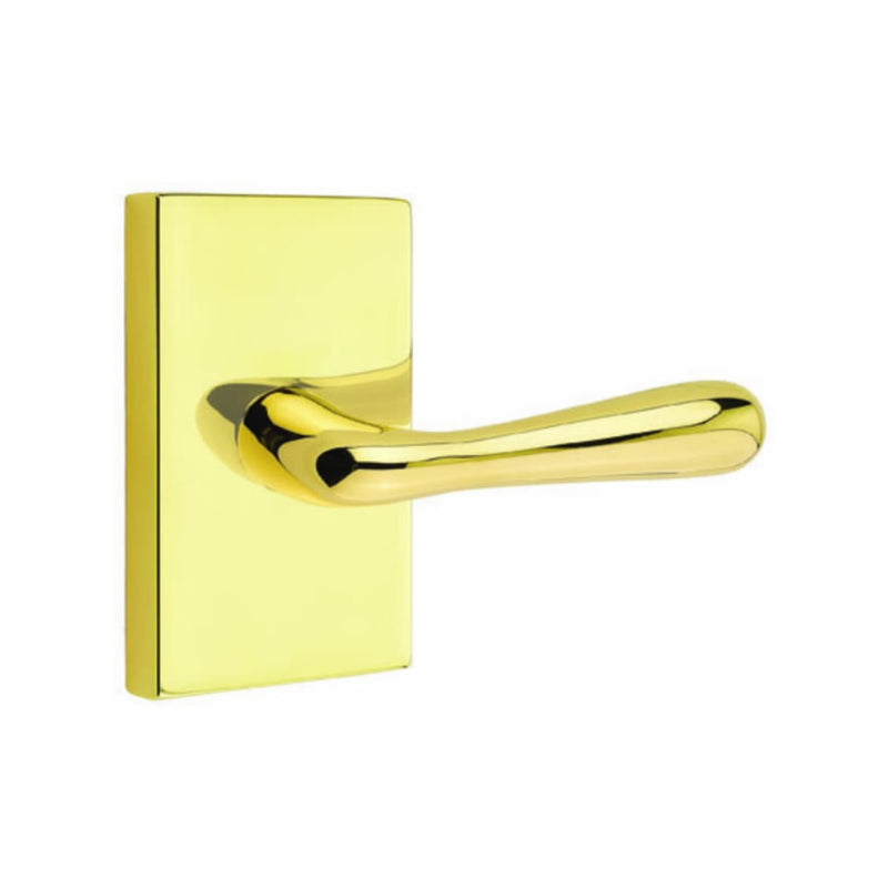 EMTEK Basel Lever Concealed Screws with Modern Rectangular Rosette
