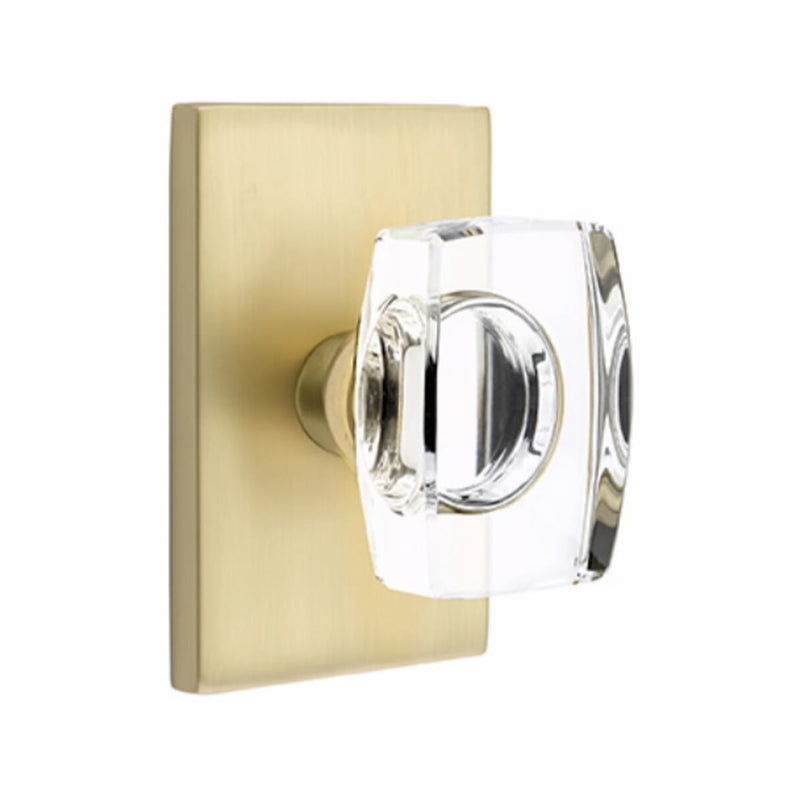 Emtek Windsor Knob Concealed Screws with Modern Rectangular Rosette