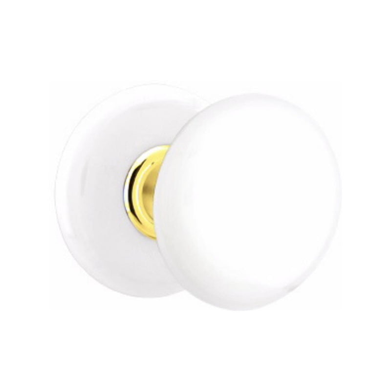 Emtek Ice White Knob With Porcelain Rosette