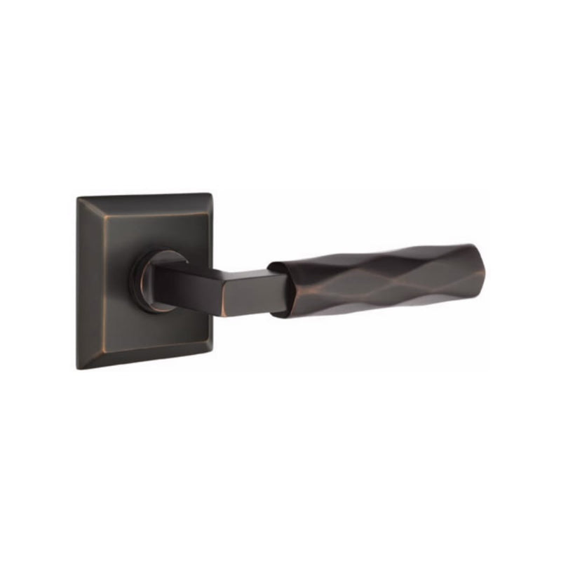 Emtek Select L-Square Tribeca Lever with Quincy Rosette