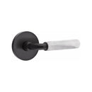 Emtek Select R-BAR White Marble Lever with Disk Rosette