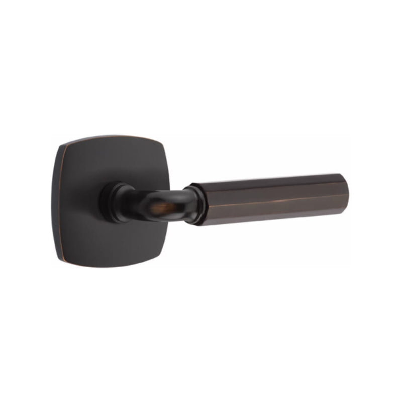 Emtek Select R-BAR Faceted Lever Concealed Screws with Urban Modern Rosette