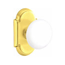 Emtek Brass Rosette Ice White Knob With