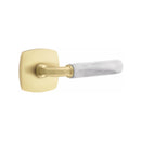 Emtek Select R-BAR White Marble Lever Concealed Screws with Urban Modern Rosette