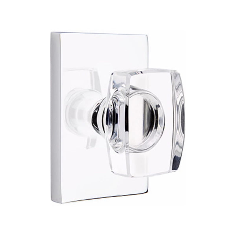 Emtek Windsor Knob with Modern Rectangular Rosette