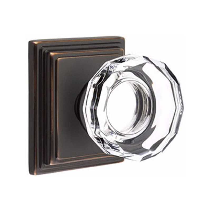 Emtek Lowell Knob Concealed Screws With Wilshire Rosette