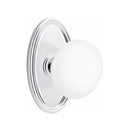 Emtek Brass Rosette Ice White Knob With Oval Rosette