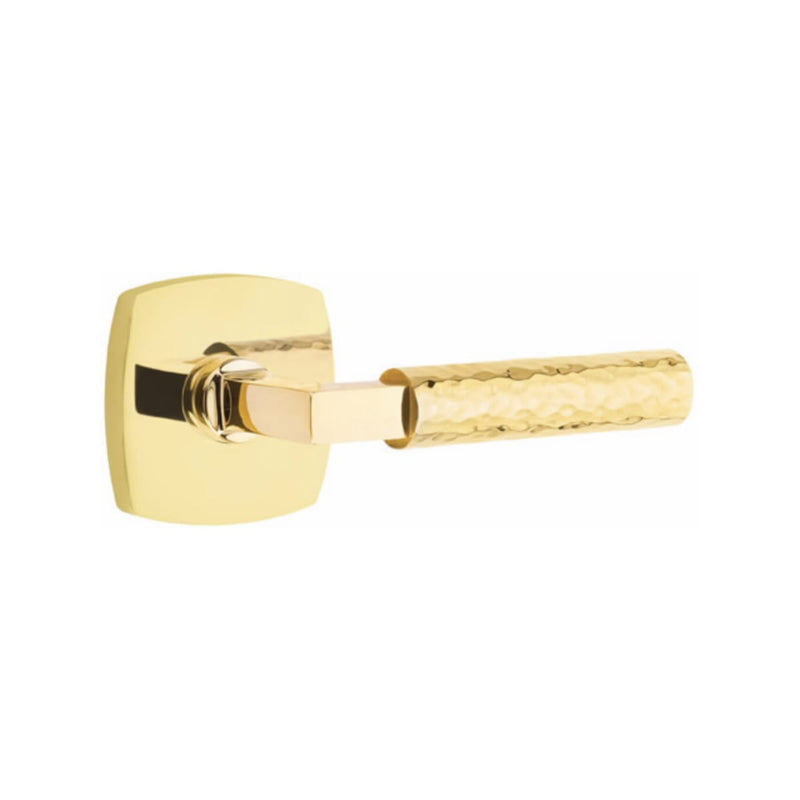Emtek Select L-Square Hammered Lever Concealed Screws with Urban Modern Rosette
