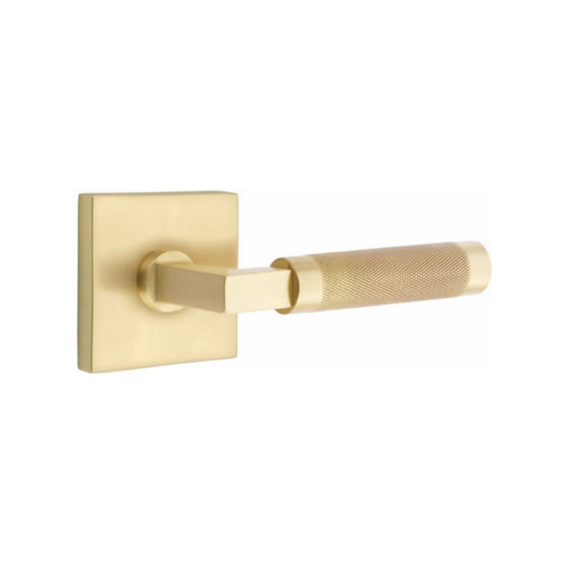 Emtek Select L-Square Knurled Lever Concealed Screws with Square Rosette