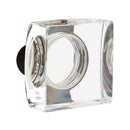 Emtek Lausanne Brass Tubular Entry set with Modern Square Glass Knob