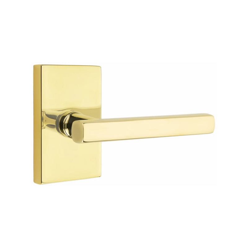 EMTEK Freestone Lever Concealed Screws with Modern Rectangular Rosette