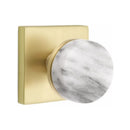 Emtek Select Conical White Marble Knob Concealed Screws with Square Rosette