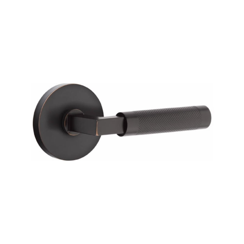 Emtek Select L-Square Knurled Lever Concealed Screws with Disk Rosette