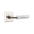 Emtek Select R-BAR White Marble Lever Concealed Screws with Quincy Rosette