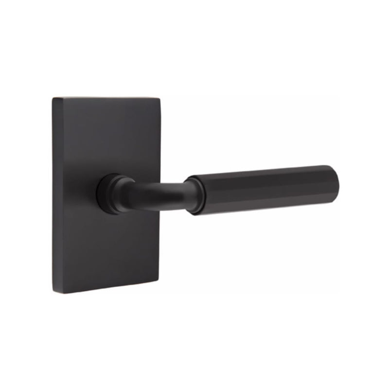 Emtek Select R-BAR Faceted Lever with Modern Rectangular Rosette