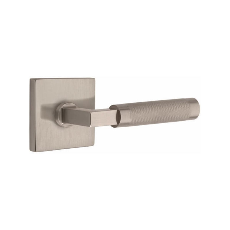 Emtek Select L-Square Knurled Lever Concealed Screws with Square Rosette