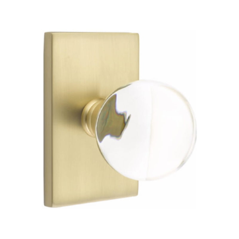 Emtek Bristol Knob with Modern Rectangular Rosette