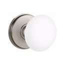 Emtek Brass Rosette Ice White Knob Concealed Screws With Watford Rosette