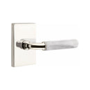 Emtek Select R-BAR White Marble Lever Concealed Screws with Modern Rectangular Rosette