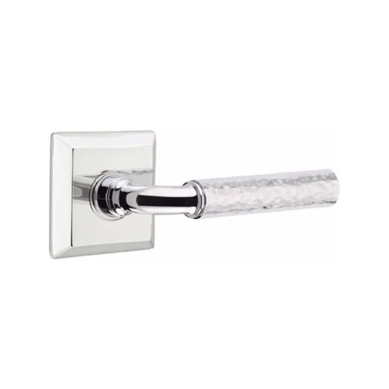 Emtek Select R-BAR Hammered Lever Concealed Screws with Quincy Rosette