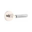 Emtek Select L-Square White Marble Lever Concealed Screws with Disk Rosette