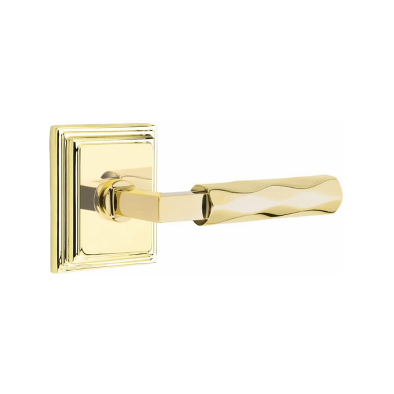 Emtek Select L-Square Tribeca Lever Concealed Screws with Wilshire Rosette