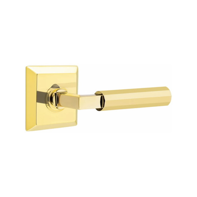 Emtek Select L-Square Faceted Lever with Quincy Rosette