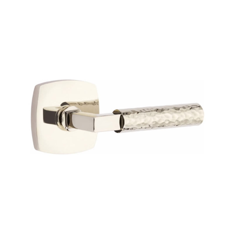 Emtek Select L-Square Hammered Lever Concealed Screws with Urban Modern Rosette
