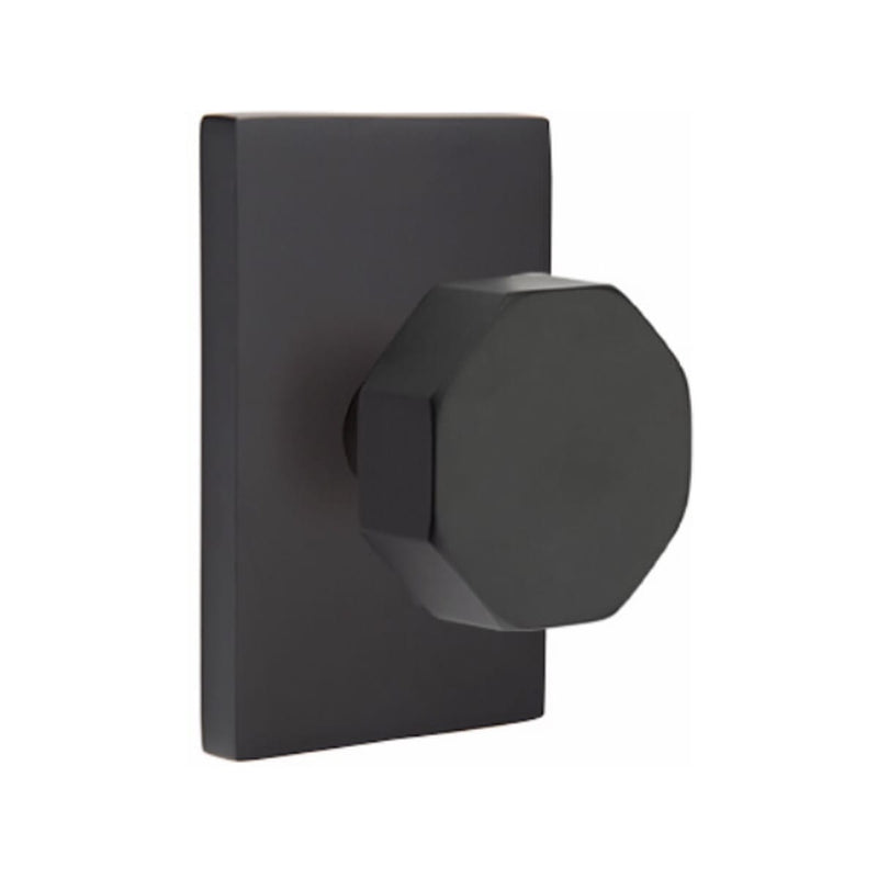 Emtek Octagon Knob with Modern Rectangular Rosette