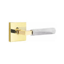 Emtek Select L-Square White Marble Lever Concealed Screws with Square Rosette