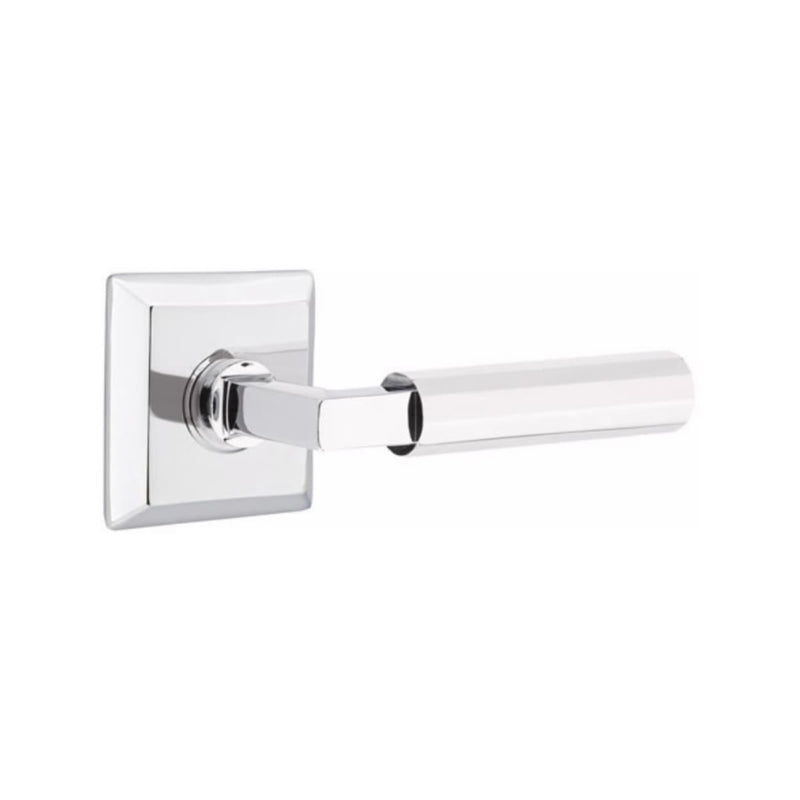 Emtek Select L-Square Faceted Lever with Quincy Rosette