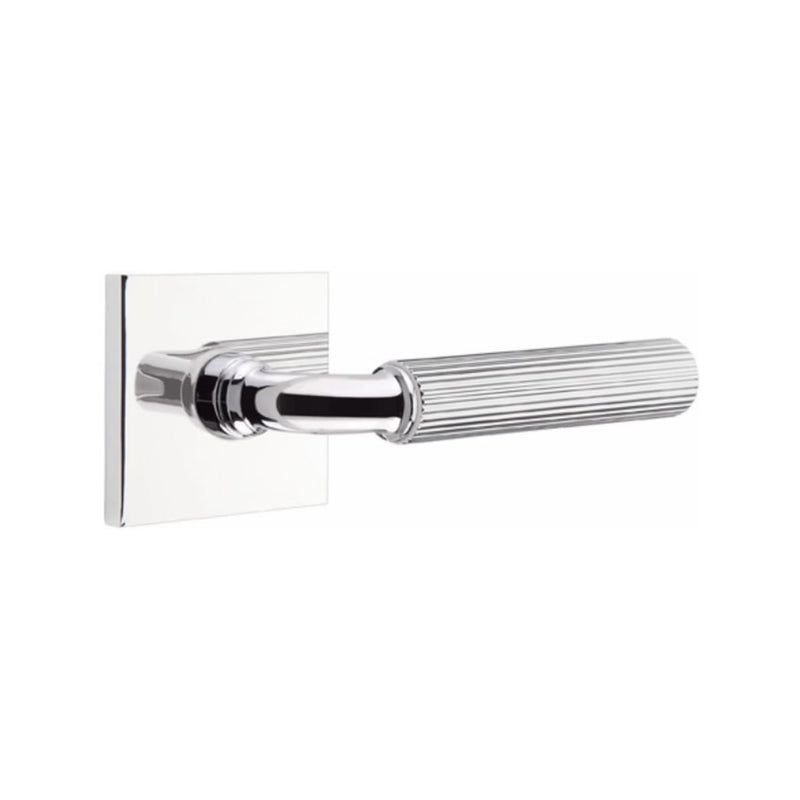 Emtek Select R-BAR Straight Knurled Lever Concealed Screws with Square Rosette