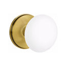 Emtek Brass Rosette Ice White Knob Concealed Screws With Watford Rosette