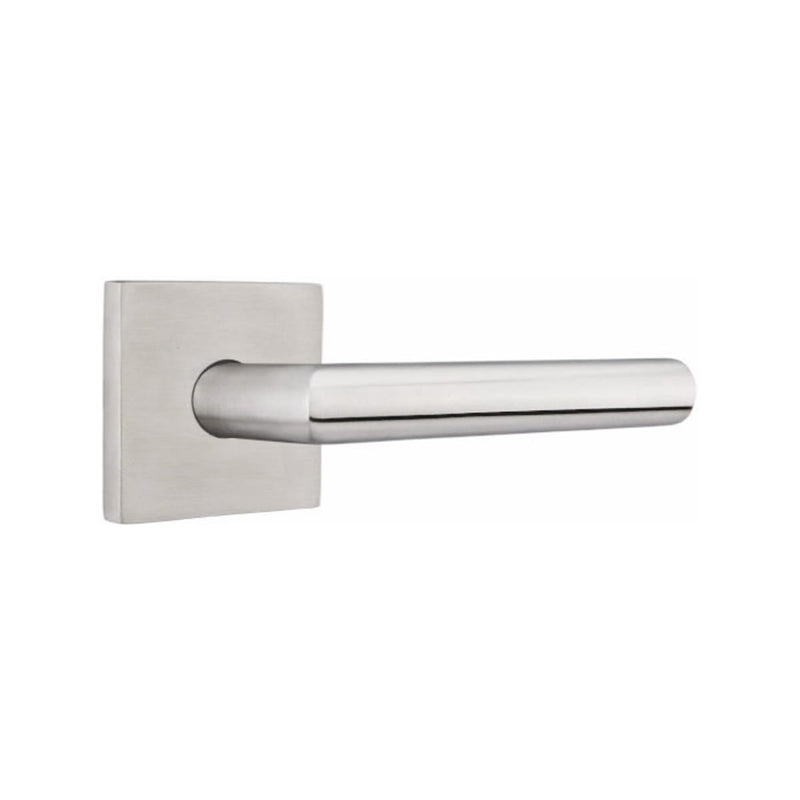 Emtek Tubular Stainless Steel Stuttgart Lever Concealed Screws with Square Rosette